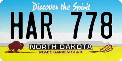ND license plate HAR778