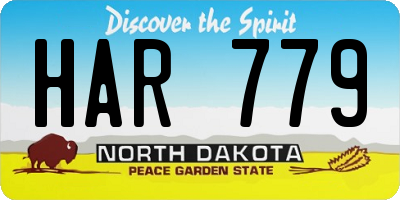 ND license plate HAR779