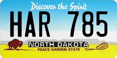 ND license plate HAR785