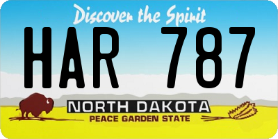 ND license plate HAR787