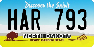 ND license plate HAR793