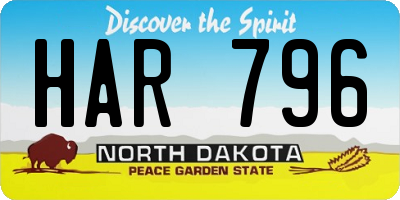 ND license plate HAR796