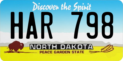 ND license plate HAR798