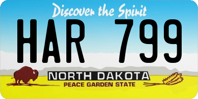 ND license plate HAR799