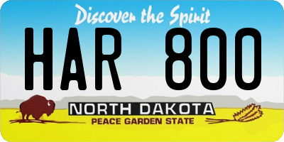 ND license plate HAR800