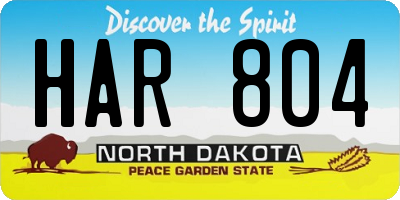ND license plate HAR804