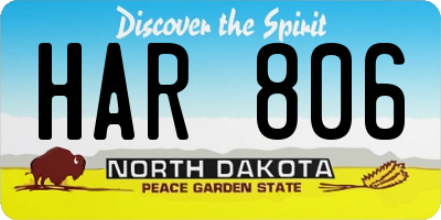 ND license plate HAR806