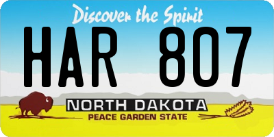 ND license plate HAR807