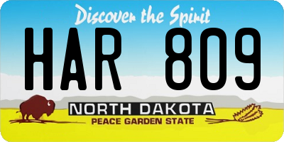 ND license plate HAR809
