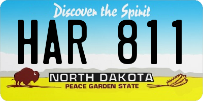 ND license plate HAR811