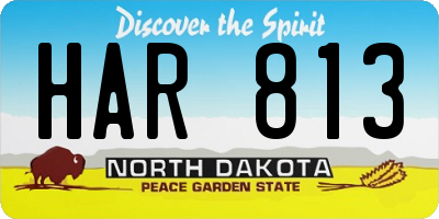 ND license plate HAR813