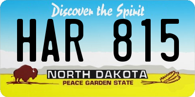 ND license plate HAR815