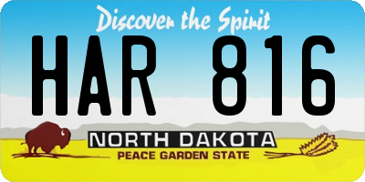 ND license plate HAR816