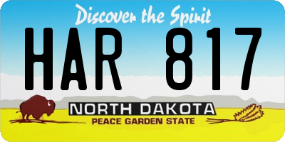 ND license plate HAR817