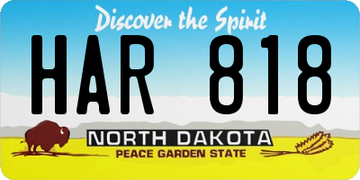 ND license plate HAR818