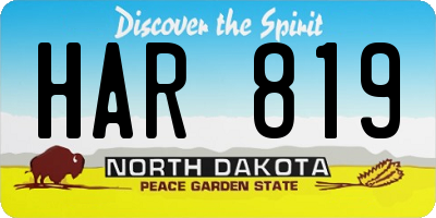 ND license plate HAR819