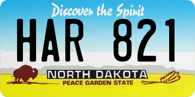 ND license plate HAR821