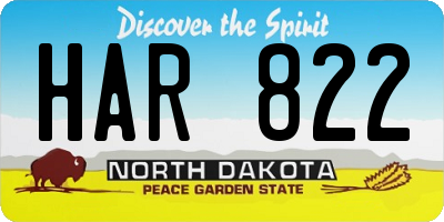 ND license plate HAR822