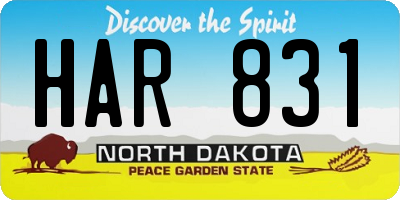ND license plate HAR831