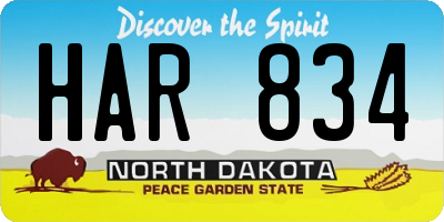 ND license plate HAR834