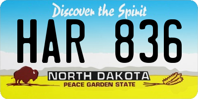 ND license plate HAR836