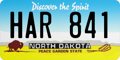 ND license plate HAR841