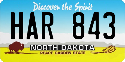 ND license plate HAR843