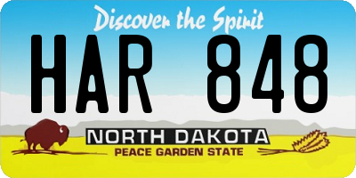 ND license plate HAR848