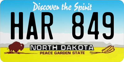 ND license plate HAR849
