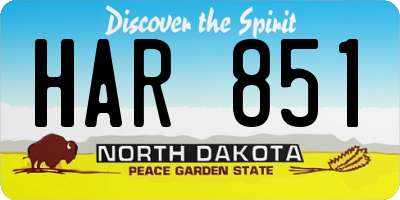 ND license plate HAR851