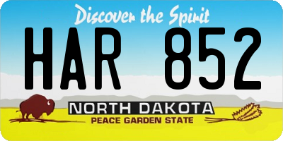 ND license plate HAR852
