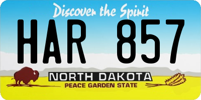 ND license plate HAR857