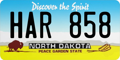 ND license plate HAR858