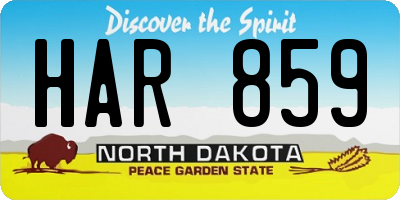 ND license plate HAR859