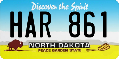 ND license plate HAR861