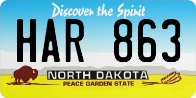 ND license plate HAR863