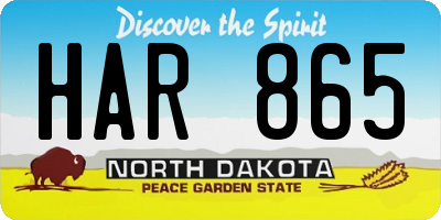 ND license plate HAR865