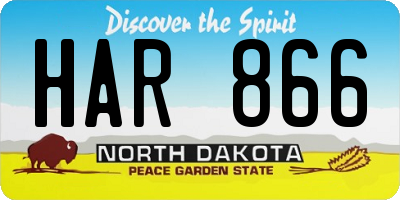 ND license plate HAR866