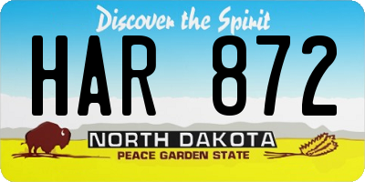 ND license plate HAR872
