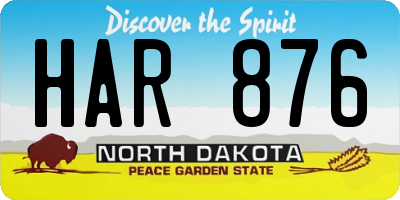 ND license plate HAR876