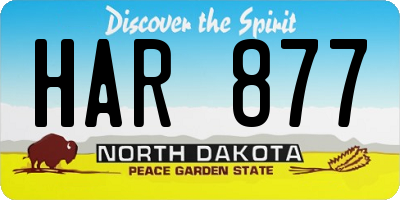 ND license plate HAR877