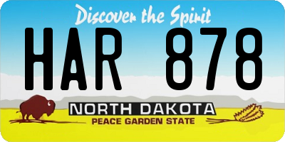 ND license plate HAR878
