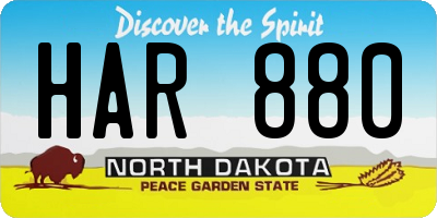 ND license plate HAR880