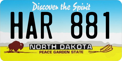 ND license plate HAR881