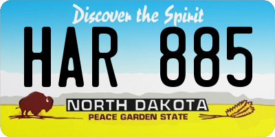 ND license plate HAR885