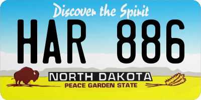 ND license plate HAR886