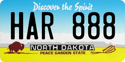ND license plate HAR888