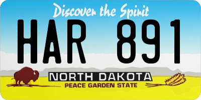 ND license plate HAR891