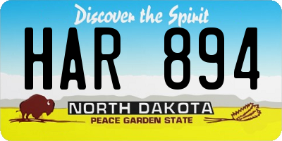 ND license plate HAR894
