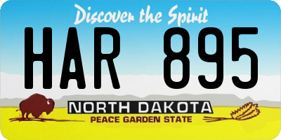 ND license plate HAR895